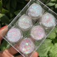 thumbnail image 3 of 6Jars/Set Cute Colorful Eyeshadow Glitter Gel Face Hair No Glue Required Body Nail Glitter Gel Stage Heart Star Moon Sequins, 3 of 4