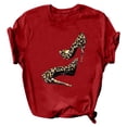 thumbnail image 3 of Pntutb - Blusa informal de manga corta con estampado de tacones altos para mujer Pntutb Pntutb-2984, 3 of 4
