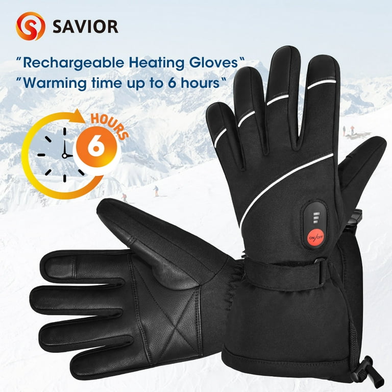 Savior Heated Gloves for Men Women, Heated Skiing Gloves and Snowboarding Gloves