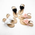thumbnail image 3 of Aayomet Children Flat Bottomed Pin Toe Sandals Flower Beach Shoes Pin Toe Little Girls Sandals For Outer Wedges for Girls Size 4,Pink 10.5, 3 of 5