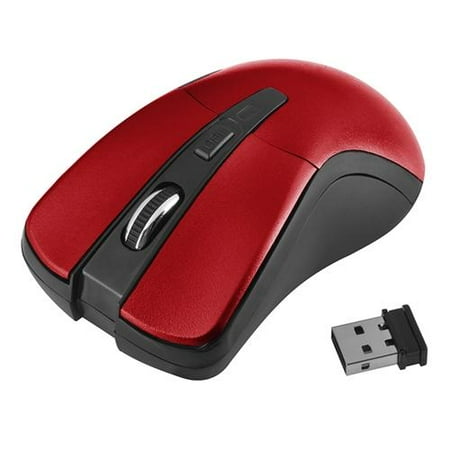 Insten Red 2.4G Cordless 4 Keys Wireless Optical Mouse For Computer Laptop Desktop (Best Wireless Mouse For Surface Pro 4)