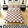thumbnail image 2 of Erosebridal Check Plaid Bedding Sets King Size, Geometric Comforter Sets with Sheets, Farmhouse Gingham Decor, Reversible 7pcs, 2 of 5