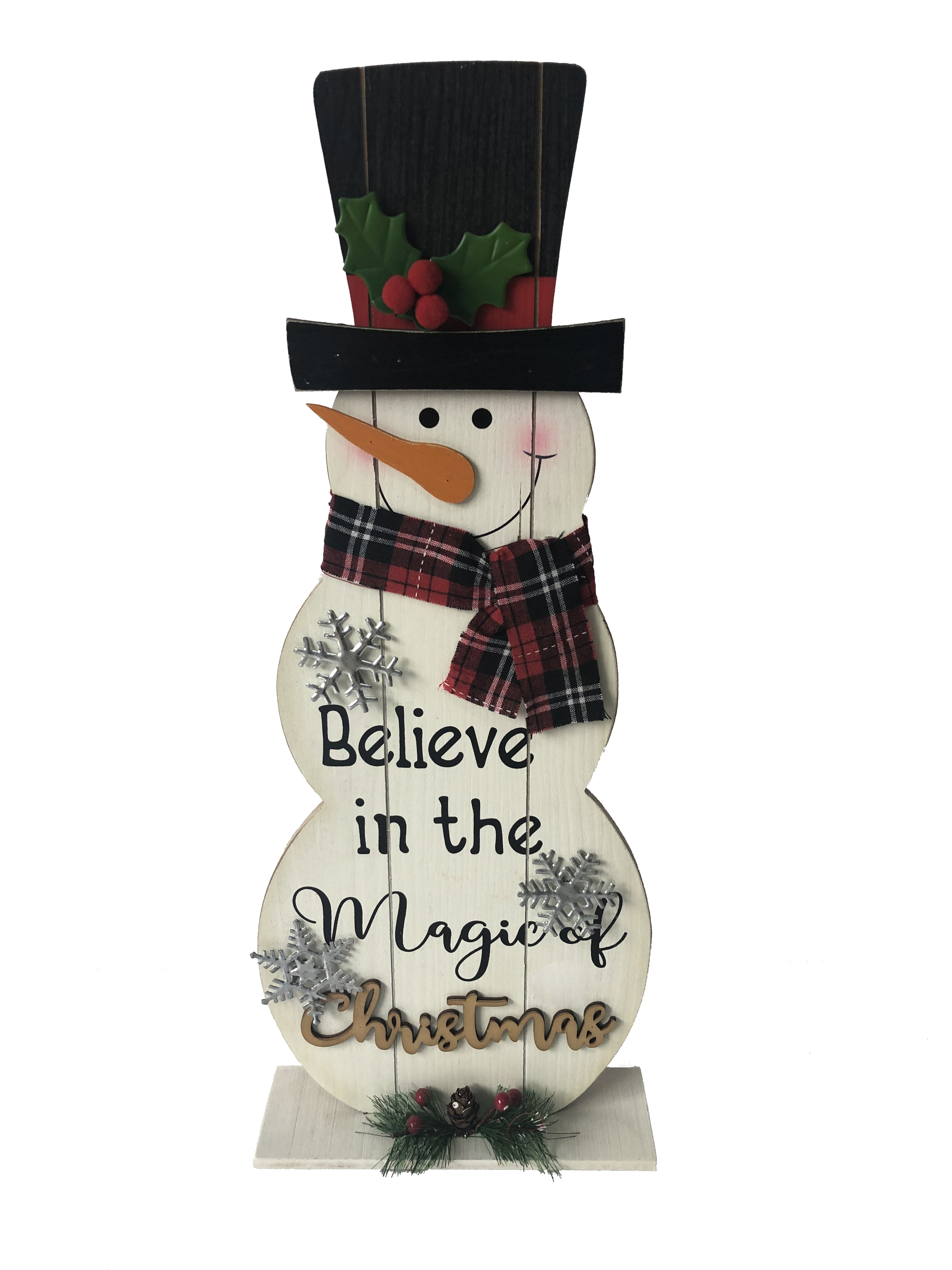 ON SALE Primitive Fabric Snowman Or Santa Door Hanger 13 1/2" x 7" 