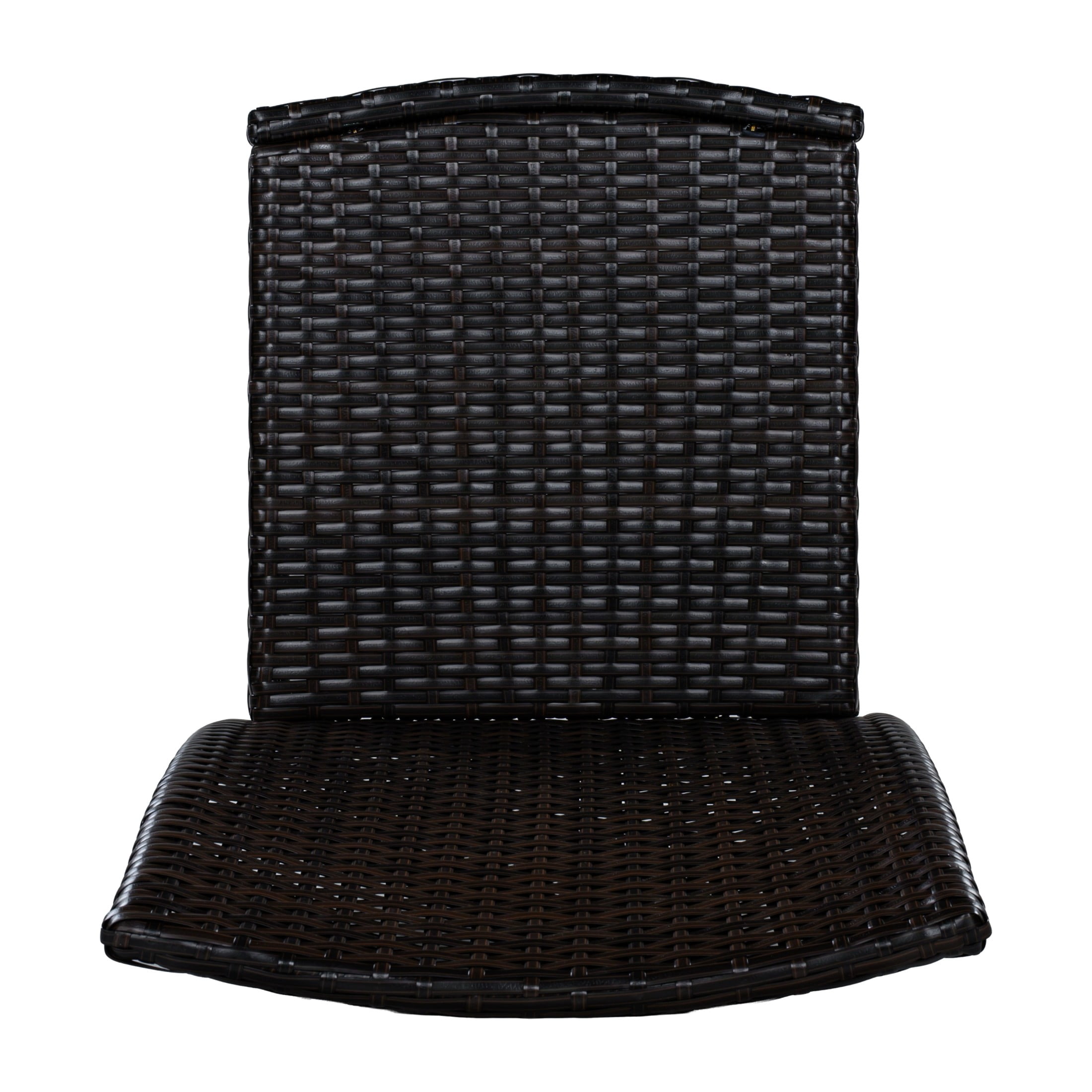 Christopher Knight Home Outdoor Handwoven Wicker Armless Dining Chairs, Dark Brown, Set of 4