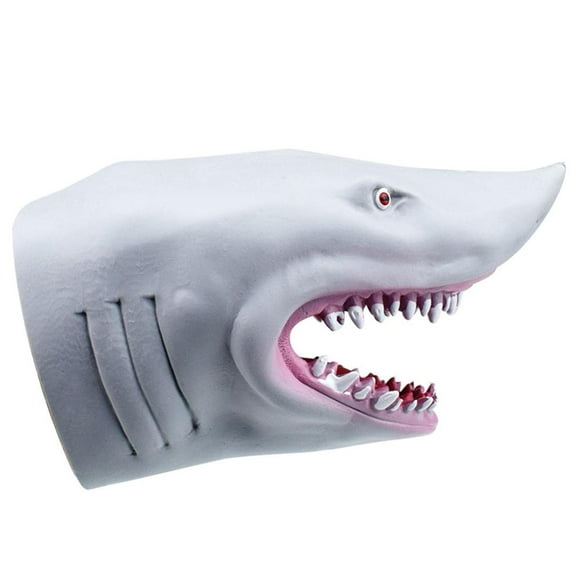 Plastic Shark Hand Puppet for Story TPR Animal Head Gloves Kids Toys Gift