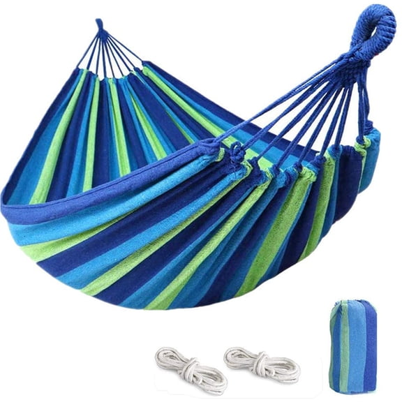 RUseeN Garden Cotton Hammock Comfortable Fabric Hammock for Hanging Sturdy Hammock Up to 880 lbs Portable Hammock with Travel Bag for Camping Outdoor/Indoor Patio Backyard