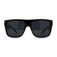 thumbnail image 2 of Polarized Mens Classic Sport Flat Top Horn Rim Large Sunglasses Shiny Black, 2 of 4