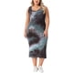 thumbnail image 1 of Vestido de verano sin mangas para mujer de talla grande Agnes Orinda, con diseño de teñido anudado, abertura lateral, escote en V, estilo casual midi, talla 3X, color gris azul., 1 of 5