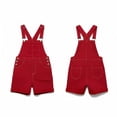 thumbnail image 4 of Alkepwun Denim Overalls Men Solid-Color Casual Loose Adjustable Straps Shorts Rolled Hem Bib Jumpsuit Multi-Pocket Side-Buttoned Washed Durable Romper, 4 of 5