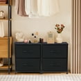 thumbnail image 4 of CONCETTA 2-Piece Fabric Dresser Set with Adjustable Feet, 20 inch Rust Nightstand & Drawers for Adult Bedroom, Black, 4 of 6