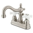thumbnail image 1 of Kingston Brass KB1608PX 4 Inch Centerset Bathroom Cross Faucet, Brushed Nickel, 1 of 4