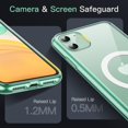 thumbnail image 5 of JETech Magnetic Case for iPhone 11 6.1-Inch Compatible with MagSafe Wireless Charging, Shockproof Phone Bumper Cover, Anti-Scratch Clear Back (Green), 5 of 6