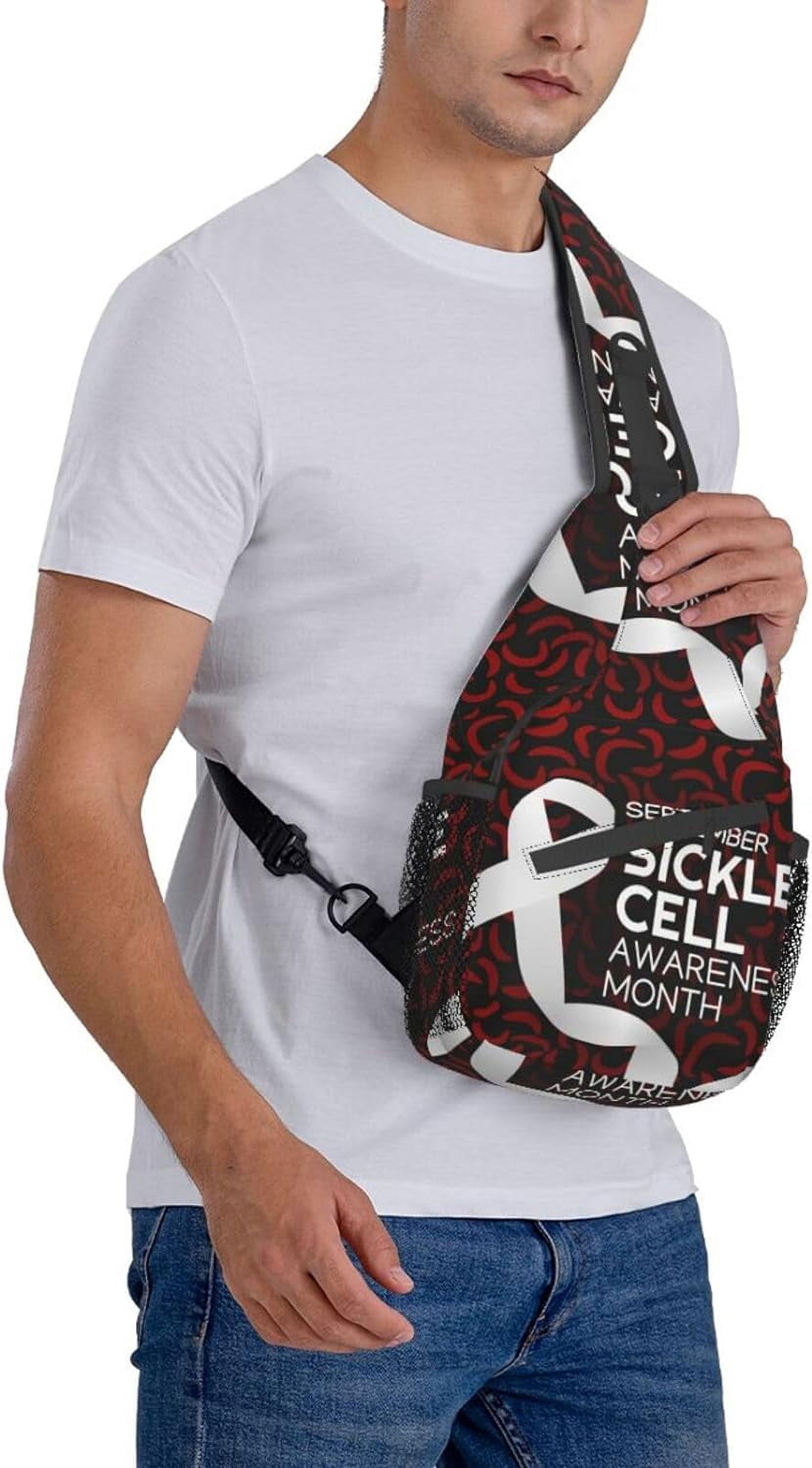 Sickle Cell Awareness Month Sling Bag Crossbody Hiking Travel Chest Bags Backpack Shoulder Daypack for Women Men