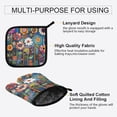 thumbnail image 3 of Yayeee Oven Mitts and Pot Holder Set of 2 Heat Resistant Kitchen Gloves Baking Hot Pad, Blue Colorful Flowers, 3 of 5