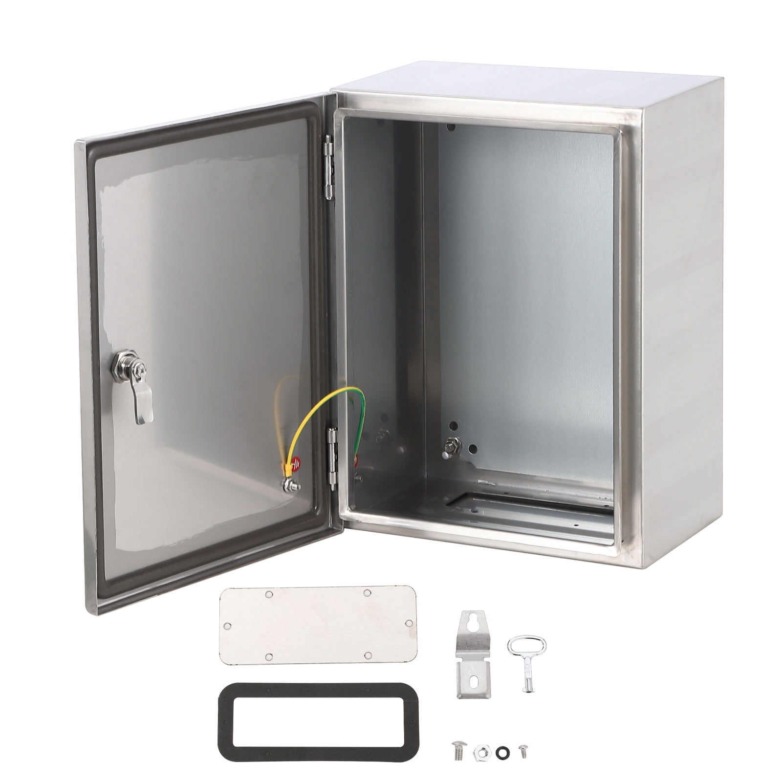 Accreate Stainless Steel Waterproof Electrical Box, IP65 Outdoor/Indoor Junction Enclosure with Mounting Plate & Wall Bracket, 304 Grade Weatherproof Enclosure