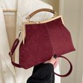 thumbnail image 5 of HUISZJ Faux Suede Crossbody Bag, Solid Color Handbag, Lightweight Fashion Shoulder Bag for Work Travel Outdoor (Red), 5 of 10