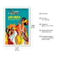thumbnail image 2 of London Geneva Cairo Bombay - Air India International - Vintage Airline Travel Poster by Asiart c.1950 - Master Art Print (Unframed) 12in x 18in, 2 of 4