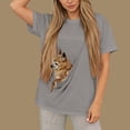 thumbnail image 4 of Oksale Pet Pouch Sweatshirts for Women Cozy Short Sleeve Sweatshirt Pullover with Pet Carrier Kangaroo Pocket Tee Shirts 2026 Gray 2XL, 4 of 6