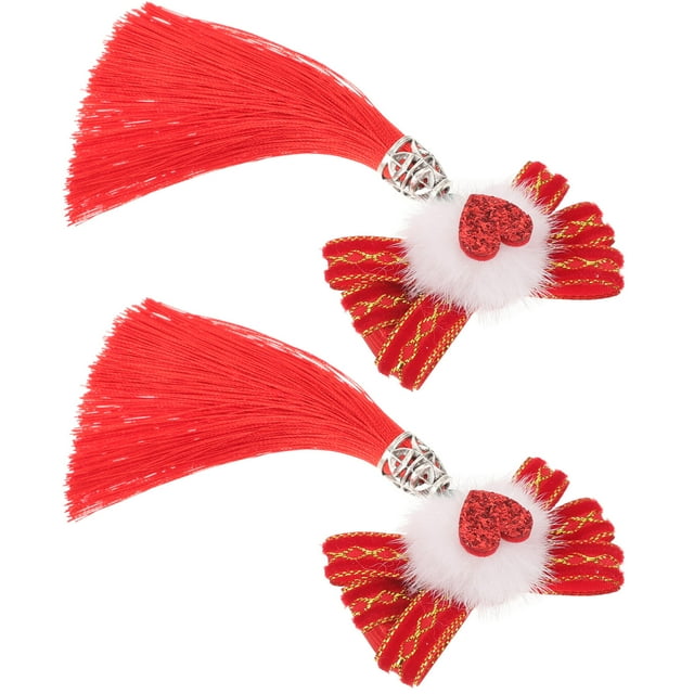 WHAMVOX 2 Pcs Barrettes à Cheveux Rouges avec Design Cœur pour Décoration de Mariage et Quotidienne