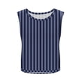 thumbnail image 4 of Fewfanhot Women's Stripe Print Sleeveless Racerback Crop Top, Loose Fit Workout Gym Tank, Lightweight Breathable Summer Athletic Shirt, 4 of 7