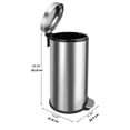 thumbnail image 3 of Bote de Basura Grande Ninestars para Cocina Baño Oficina 30 Litros Acero Inoxidable con Cubo Interior Tapa y Pedal, 3 of 7