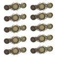 thumbnail image 1 of 10 Piezas Pinzas para el Cabello de Metal con Base de Bandeja Redonda para Ajustes de Cabujón de 12 mm y 16 mm Pasadores para el Cabello con Base de Agarre para Hacer Accesorios para el Cabello DIY Br, 1 of 5