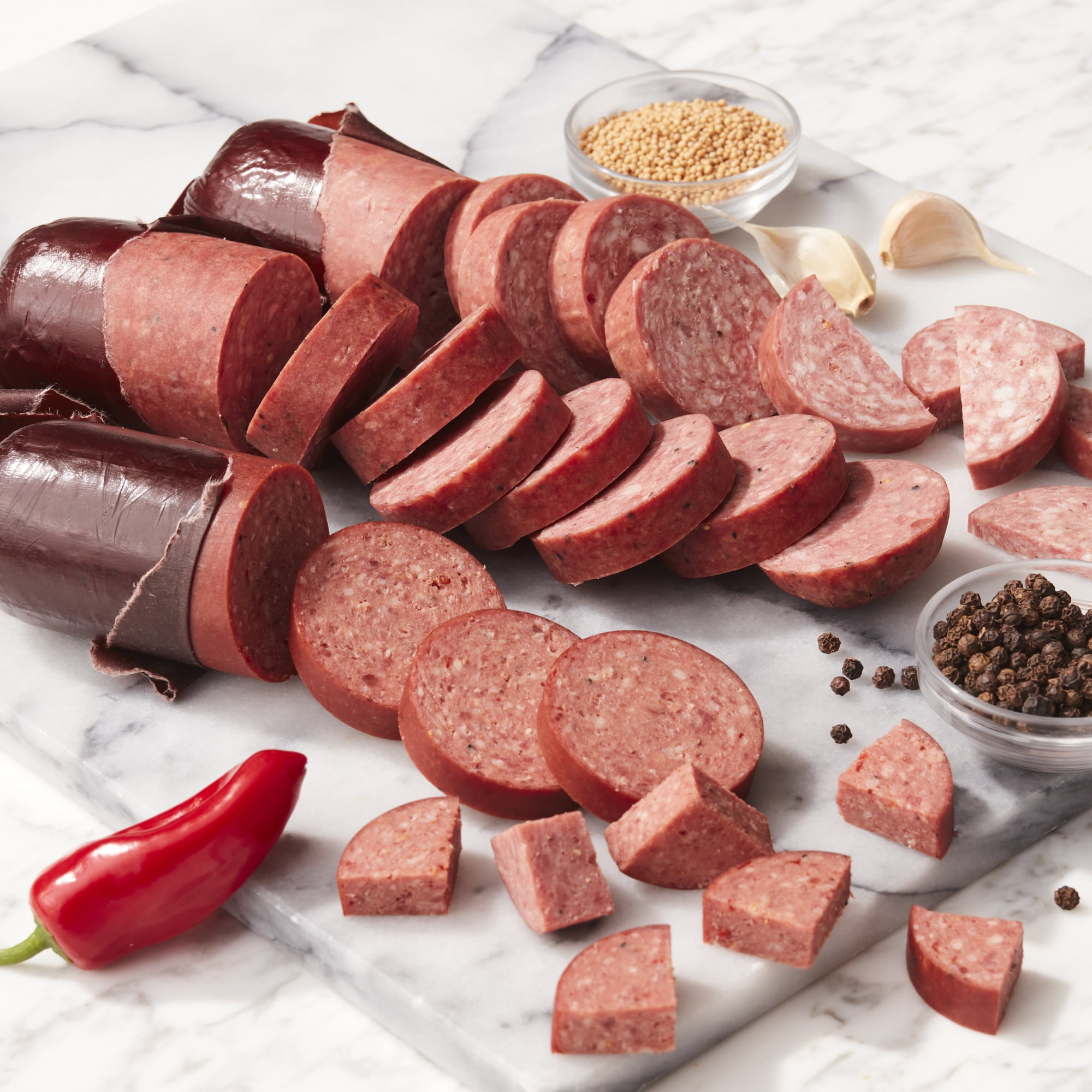 Hickory Farms Summer Sausage Flight, 6 Pieces | Variety Summer Sausage Gift Under $50