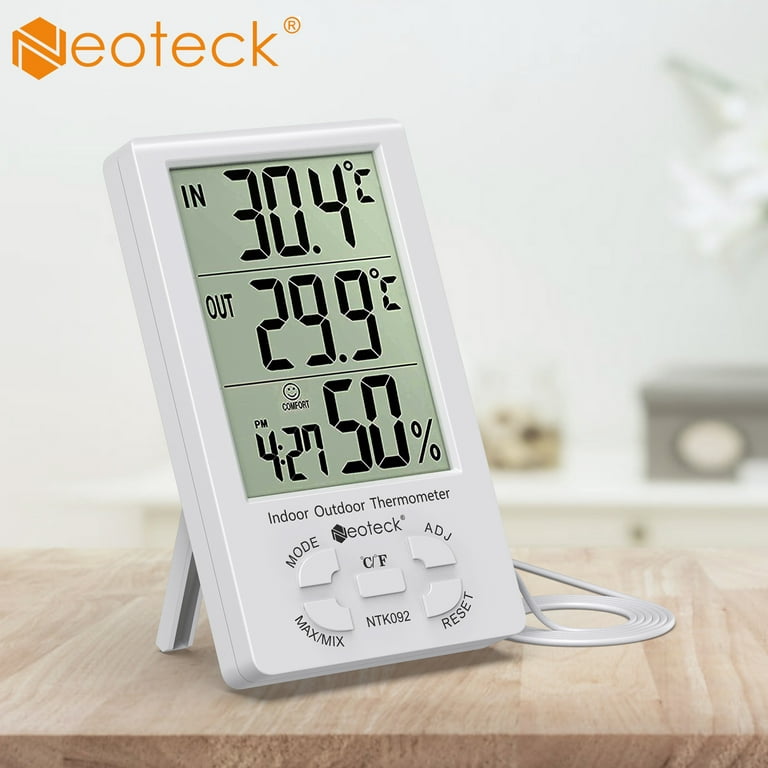 Digital Thermometer and Hygrometer with 10-foot Temperature Sensor Probe