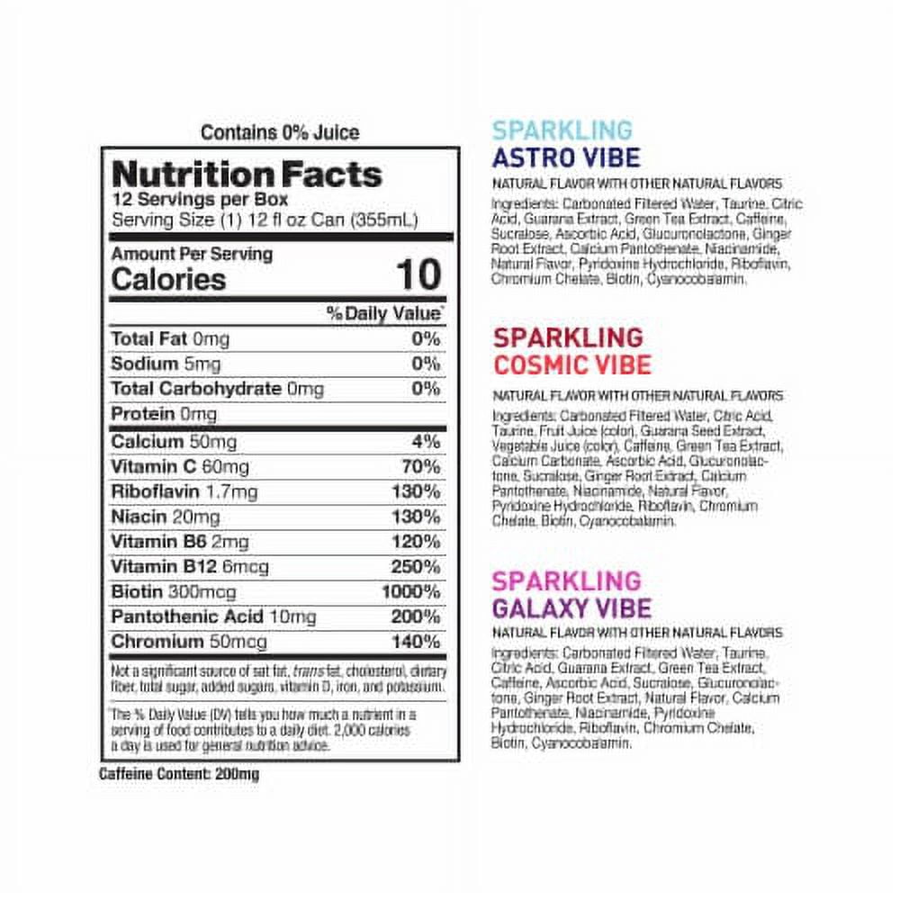 CELSIUS Sparkling Space Vibe Energy Drink Variety Pack 12 pk / 12 fl oz.