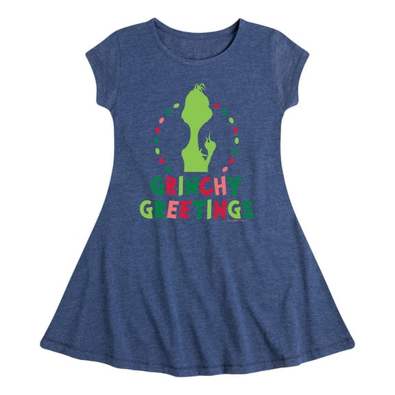 Dr. Seuss The Grinch - Christmas - Grinchy Greetings - Toddler & Youth Girls Fit & Flare Dress