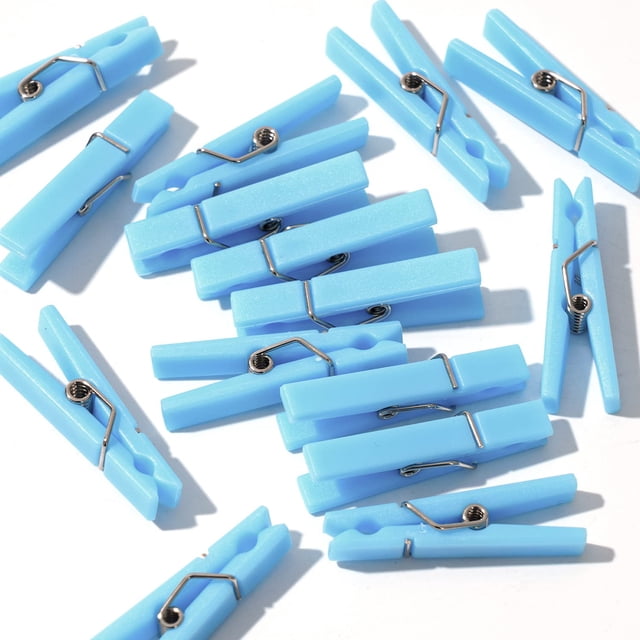 Pinzas para ropa JUXINGDAZYF para juegos de baby shower (60 unidades), color azul