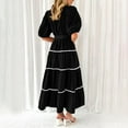 thumbnail image 5 of Homenesgenics Summer Dresses 2025 Women's Spring Shirt Dress Short Puffy Sleeve Tiered Ruffle Flowy Long Maxi Dresses Black XXL, 5 of 9