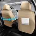 thumbnail image 5 of Leather  Seat Covers Full Set,Universal Fit for  ,SUVs and Seda, Luxury Leatherette Cushio, 5 Seats Protectors (Beige, Full Set-5 Seats(Front and Rear)), 5 of 7