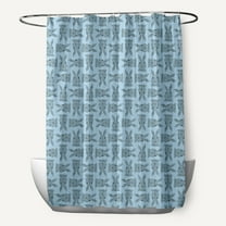 Simply Daisy 70" W x 73" L Criss Cross Bunnies Polyester Shower Curtain, After Rain Blue [1 Ct]