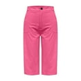 thumbnail image 6 of Wyobmus Womens Barrel Pants High Waisted Straight Leg Stretchy Cropped Capri Pants With Pockets Summer Casual Loose Trousers Hot Pink, 6 of 6