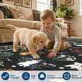 thumbnail image 6 of GlowSol 4x6 Washable Area Rug - Machine Washable Non-Slip TPR Backing, Hand-Drawn Pet & Floral Carpet for Living Room Bedroom Entryway, Black, 6 of 8