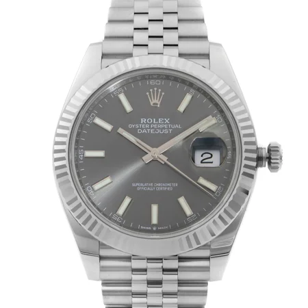 2024 New Rolex Datejust 41 Steel Gold Bezel Jubilee Band Rhodium Dial Men Watch 126334