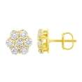 thumbnail image 2 of 14K Yellow Gold 1.0 Cttw Diamond Flower Earring (J-K Color, I1-I2 Clarity), 2 of 7