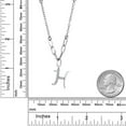 thumbnail image 3 of Gem Stone King Made in Italy 925 Sterling Silver Pendant Necklace for Women with Dangling Initial H Letter Charm with Moissanite, 3 of 4