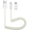 thumbnail image 2 of Coiled USB Cable for Kyocera DuraXV Extreme E4810 Phone - Charger Cord Power Wire Sync White Q1P for Kyocera DuraXV Extreme E4810 Model, 2 of 6