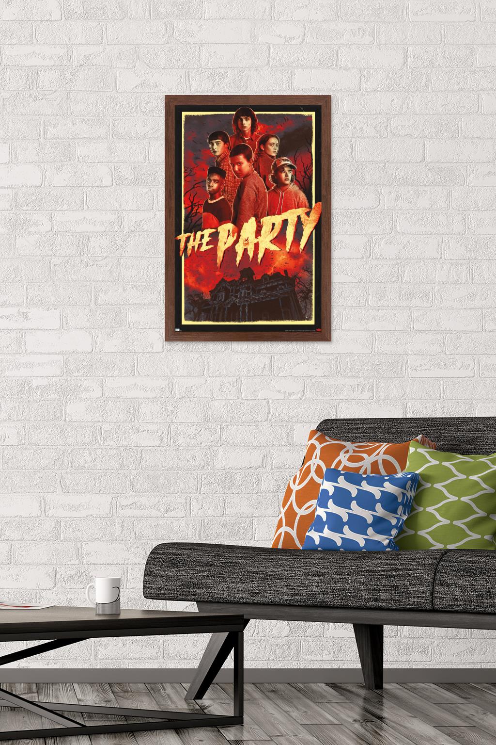 Netflix Stranger Things: Season 4 - The Party Wall Poster, 14.725" x 22.375" Framed