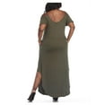 thumbnail image 2 of White Mark Womens Plus Lexi Jersey Cold Shoulder Maxi Dress, 2 of 2