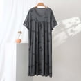thumbnail image 2 of Tnhcen Women's Plus Size Nightgown, Short Sleeve Sleep Dress, Soft Modal Blend Loungewear, Cute Bowknot Print, Loose Fit Comfortable Sleepwear for Women, XL 2XL, 2 of 5