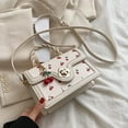 thumbnail image 2 of Yibooy Women Cherry Pattern Crossbody Bag PU Leather Female Daily Commute Bag (White), 2 of 10