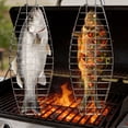 thumbnail image 4 of Hioecau Grilled Fish Basket Stainless Steel Hanging Fish Grill Rack Adjustable Locking Hinges Flipping Fish Grill Tool for Whole Fish & Seafood, 4 of 8
