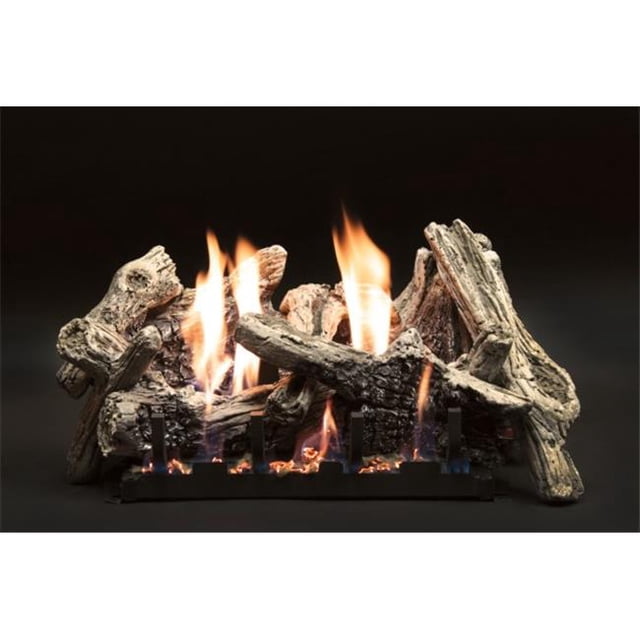 Empire LS18CD 18 Po. Ensemble de Bûches de Bois Flotté en Béton Brûlé pour Cheminée - 8 Pcs
