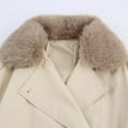 thumbnail image 4 of Winter Jackets For Women Sevevn Womens Cropped Trench Coat Lapel Double Breasted Short Jacket Outwear, 4 of 8