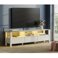 thumbnail image 2 of LED TV Stand for 75 inch, Modern Wood TV Console Media Storage Cabinet for 80 inch TV Entertainment Center with 6 Storages for Living Room Bedroom, White 70‘’, 2 of 7