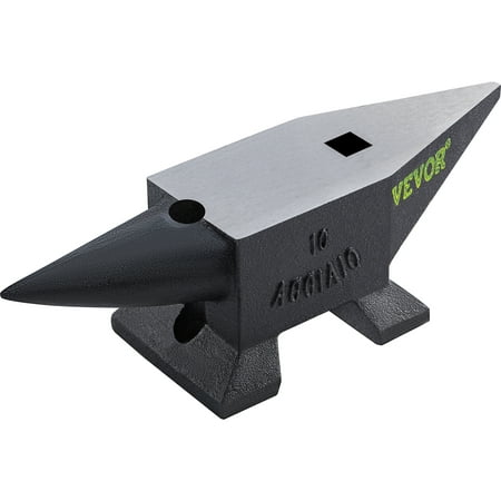 

VEVOR Single Horn Anvil 22 lbs(10kg) Cast Iron Anvil with Large Countertop and Stable Base High Hardness Rugged Round Horn Anvil Blacksmith for Bending Shaping