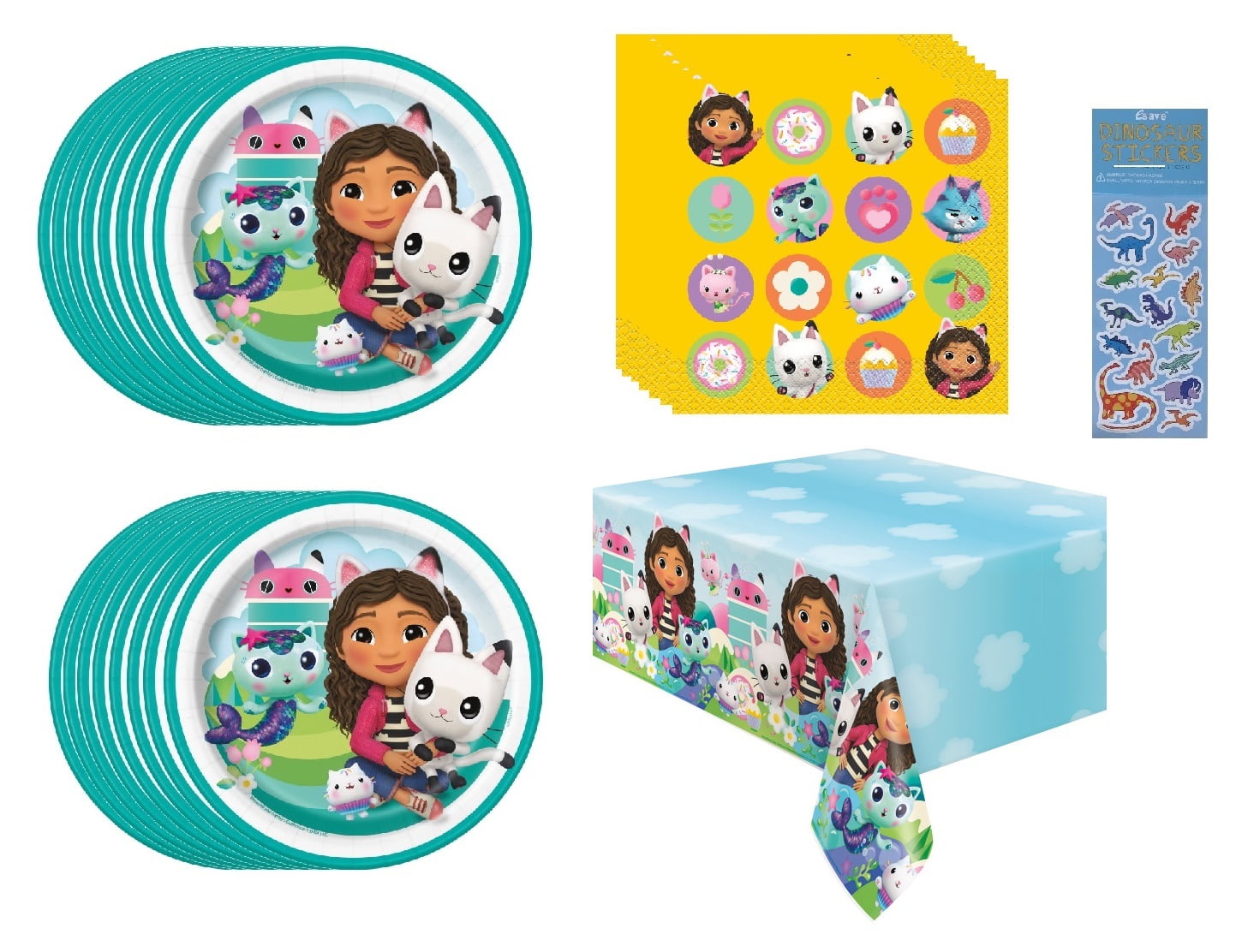 Gabby's Dollhouse Birthday Party Supplies Bundle Pack includes 16 ...